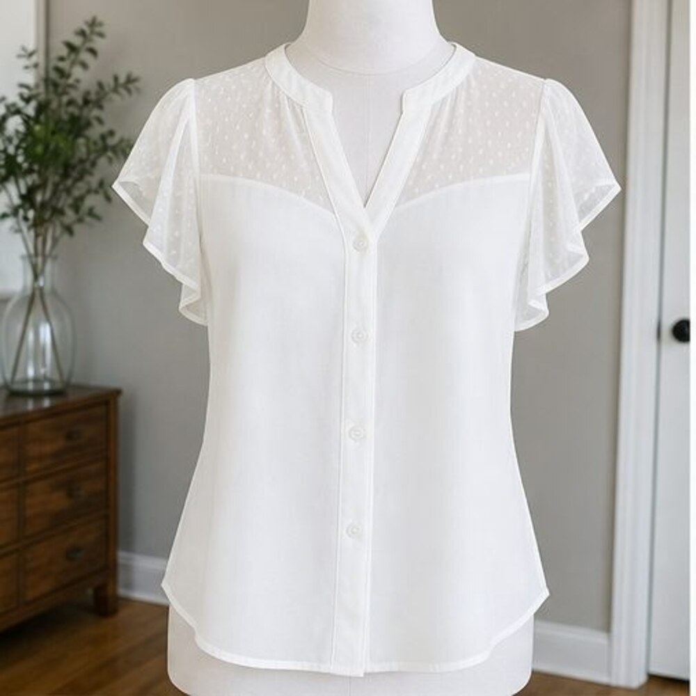 White V Neck Top